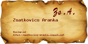 Zsatkovics Aranka névjegykártya